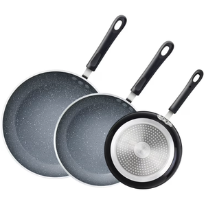 Cooks Aluminum Skillet Pan Set 3 Piece Skillet Set, Healthy Induction Cooking Pan, Stay-Cool Handle, Compatible with All Stovetops