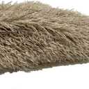 AITAF Furry Faux Sheep Wool Fleece 5cm Long Pile Faux Fur Fleece Fabric Soft Curly Woolly Pile Fleece Material, for Cosplay Apparel Accessories Floor Decorations, 50x175cm (Dark Beige)