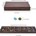 AMEROUS Wooden Mancala Board Game Set with 72+8 Bonus Multi Color Glass Stones - Folding Board - Mancala Instructions, Classic Family Board Game for Kids Adults, Tabletop Version