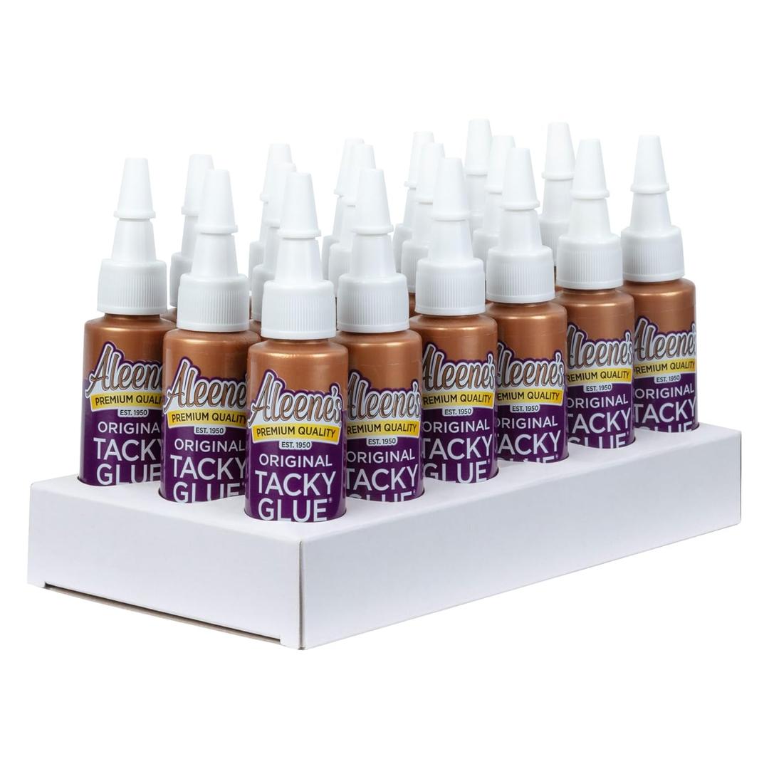 Aleene's Original Tacky Glue Mini-Bottle, All Purpose Adhesive, Perfect for Crafts and DIY Projects, Dries Fast and Clear, .66 fl oz 18-Pack