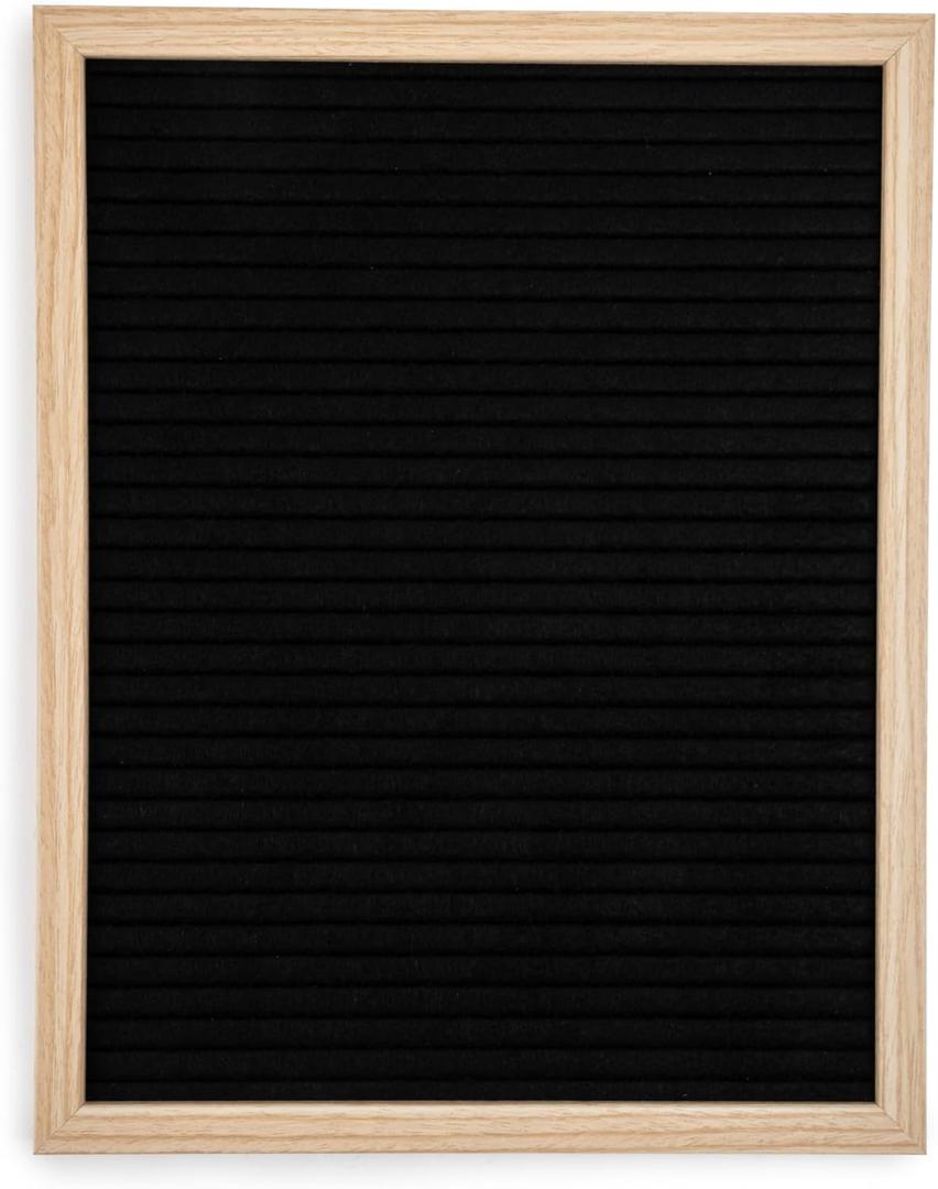 Core Home Felt Letter Board with Vintage Frame and Stand - Includes 128 Letters, Numbers, and Symbols - 11" x 14" - Black