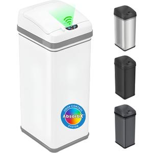 iTouchless 13 Gallon Sensor Kitchen Trash Can | Pet Lock Lid | Odor Filter