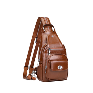 Over Earth Genuine Leather Sling Bag for Women Men Small Crossbody Purse Causal Hiking Chest Backpack