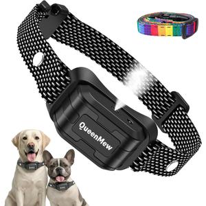 Bark Collar, Dog Bark Collar for Large Medium Small Dogs, Citronella Dog Bark Collar with Adjustable Spray & Sensitivity, Rechargeable Anti-Bark Collar for Dogs with Safe, 2 Collar Straps(Black)