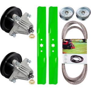 Deck Rebuild Kit for MTD Cub Ca det Craftsman Columbia 42 inch XT1 LT42 T8000 XT2 LX42 CYT4220, 618-06976 918-06976 Spindle (2p)/490-110-M108 Blade (2p)/754-05021 Be lt (1p)/GY22082 Idler (2p) (2Spindle+2Blade+1B elt+2Idler)