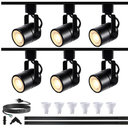 Bravsekai LED Track Lighting Kit GU10 3000K 6 Lights Black