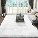 Ophanie 6x9 White Rugs for Living Room, Large Fluffy Shag Fuzzy Plush Soft Living Room Area Rugs, Floor Shaggy Carpets for Bedroom, Carpet for Kids Boys Girls Dorm Nursery Home Decor Aesthetic (6' x 9', 3- White)