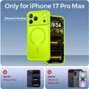 Thomo Magnetic for iPhone 17 Pro Max Case, [Compatible with Magsafe] [Full Camera Protection] Translucent Matte Military Grade Shockproof with Anti-Fingerprint Phone Cover 2025, Fluorescent Green