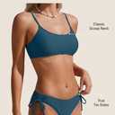 Daci Bikini Sets for Women - Two Piece Scoop Neck Swimsuit Full Coverage Bathing Suit 2026 (Blue), XS