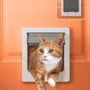 LIBBEPET Cat Door Interior Door, Indoor Cat Doors, Large Pet Doors for Cats Up to 18 lbs(Frame Size 9.3" x 10.6"), Upgraded 4 Way Locking Kitty Door for Interior & Exterior Doors, Easy to Install