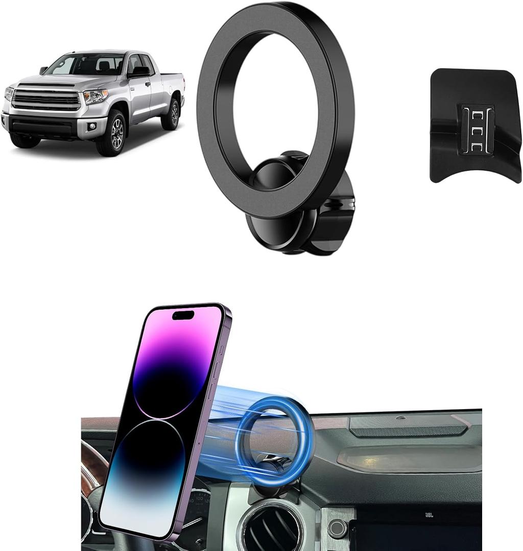 Car Phone Mount for Toyota Tundra 2014 2015 2016-2020 2021 Accessories Custom Air Vent Phone Holder Compatible with Magsafe Hands Free 360 Rotation Cell Phone Automobile Cradles