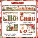 Western Christmas Decorations Yard Banner, Howdy Christmas Decorations Hanging Door Banner Patio Hanging Cowboy Banner for Holidays Party Decor