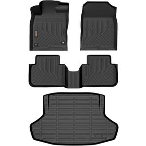 Binmotor-Floor Mats & Cargo Liner for Honda Civic Sedan 2025-2022 (Sport LX Si), All Weather Car Floor Trunk Mat for Honda Civic Accessories (2nd Row with USB Ports) Not for Hatchback/Hybrid