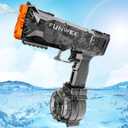Electric Water Guns for Kids, Long Range Powerful Water Squirt Gun, Strongest Full Automatic Water Pistol, High Powered Capacity 400+ Water Blaster, Summer Outdoor Swimming Pool Water Toy (+Black)