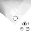 RAWNICE Clear Tarps Heavy Duty Waterproof 4.5ft x 6ft,Multipurpose Poly Tarp Cover, tarp Waterproof UV Resistant Tear&Fade Resistant, Outdoor Tarpaulin for Roof, Camping, Patio, Pool, Boat, Car