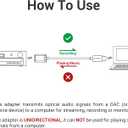 Cubilux USB C Optical Audio Capture Adapter (NOT for Playing Audio!), TOSLINK to Type C Line-in Adapter for Recording, SPDIF Input Receiver for Laptop Tablet Android Phone