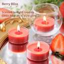 DEVI Strawberry Cream Scented Tea Lights Candles 96 Pack, 3.5-4 Hours Natural Palm Tea Candles Bulk for Home Scented, Red Small Votives with Essential Oils for Home Aromatherapy, Valentine Decorations