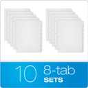 Oxford Binder Dividers for 3 Ring Binders, 10 Pack, 8-Tab Dividers, Write On Tabs, White Paper, 80 Total
