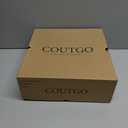 Coutgo Women's Square Toe Ankle Boots Chunky Block Heel Side Zipper Booties Faux Suede Winter Shoes (8.5, Khaki)