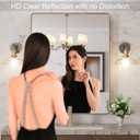LOAAO 28X36 Gold Bathroom Mirror, Rounded Rectangle Gold Frame Mirror, Brushed Gold Bathroom Vanity Mirror Wall-Mounted, Anti-Rust, Hangs Horizontally or Vertically