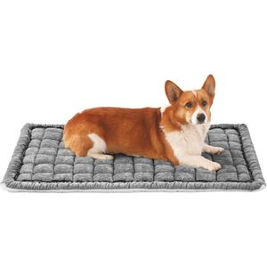Dog Bed Mats Crate Pad for Small, Medium, Large Dogs, Washable Anti-Slip Pet Bed Mats, Cozy Warm Cat Beds Sleeping Pad (Grey, 30.0" L x 20.0" W x 1.5" Th)