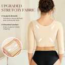BRABIC Upper Arm Shaper Post Surgical Slimmer Compression Sleeves Posture Corrector Tops Shapewear for Women (Beige) S