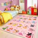 Bolacrom Kids Rugs for Playroom Educational Rug for Learn The ABC Alphabet, Soft Machine Washable Non-Slip Cute Carpet for Classroom Toddler Nursery Kids Room Decor Mat