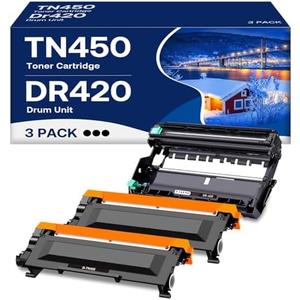 WOEBYAS TN450 Toner Cartridge DR420 Drum Unit Replacement for Brother TN450 TN-450 TN420 DR-420 Work with HL-2270DW HL-2280DW HL-2230 MFC-7860DW Intellifax 2840 2940 (2 Toner +1 Drum,3 Pack)
