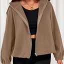 PRETTYGARDEN Womens 2026 Winter Fleece Sherpa Jacket Trendy Long Sleeve Zip Up Cropped Warm Coat Fall Fashion Workout Clothes (S)
