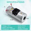 65475 Furnace Draft Inducer Motor Replaces Coleman Evcon 373-19801-820, 373-19801-821, S1-37319801821 Combustion Air Booster Coleman Furnace Parts
