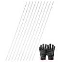 MECCANIXITY 10 Pcs 6061 Aluminum Rod 1/8"(3mm) Dia 16"(407mm) Long Solid Lathe Bar Stock Round Metal Stick for Industrial DIY Crafts Model Making, Silver Tone