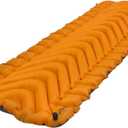 KLYMIT Insulated Static V Lite Inflatable Sleeping Pad | Comfortable, Lightweight, Easy to Inflate, Portable Air Bed for Hiking, Backpacking & Camping Orange, Sleeping Pad, Insulated 