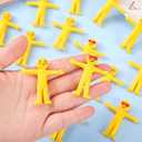 20Pcs Stretchy Character Toys,Rubber Stretchy Man Yellow Toy,Tiny Pocket Toys,Gujitzu Stretcher Toys,Yellow Stretch Sensory Fidget,