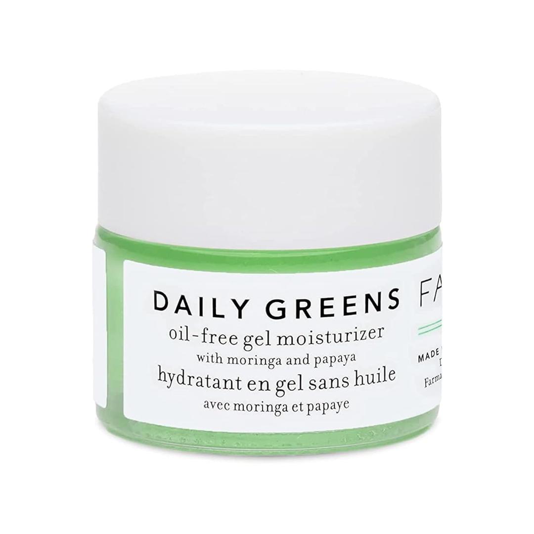 Farmacy Travel Face Moisturizer - Daily Greens Oil Free Facial Moisturizer with Polyglutamic + Hyaluronic Acid - Gel Facial Cream that Reduces Shine, Clears Pores + Balances Oil - Fragrance-Free (8ml) (0.27 Fl Oz (Pack of 1))