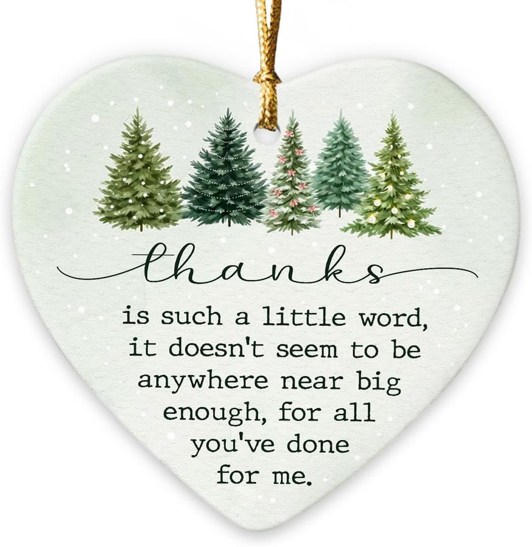 3 x Thank You Ornament 2025  Appreciation Gift for Coworkers, Boss, Teachers, Nurses, Moms, Thank You Friends Gifts, Cute Friendship Ornaments, Retirement Gift for Men Women