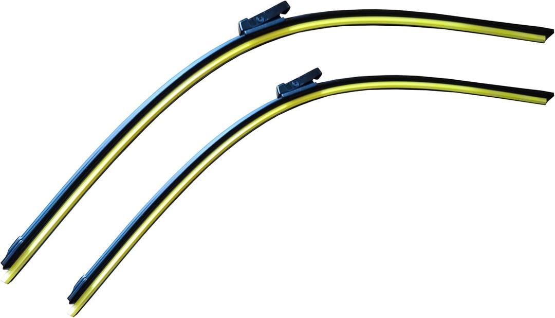 Pack of 2 Automotive Replacement Windshield Wiper Blades water-repellent coating by Coated Silicone Super Premium All-Weather Beam Blades For Tesla Model 3 (TES-MODEL3-26+19)