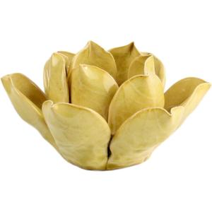 HomArt Lotus Tea Light Holder, Yellow