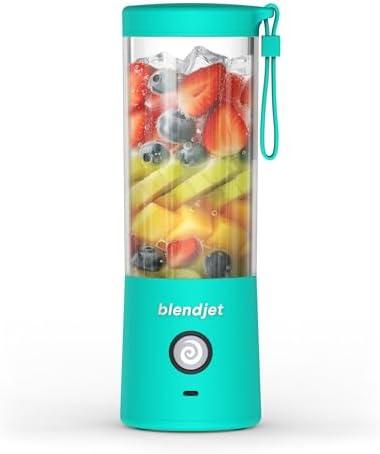BlendJet Portable Blender for Smoothies & Shakes - 16oz BlendJet 2 Cordless Personal & Small Blender, USB-C Rechargeable & Self Cleaning - Quiet Mini Travel Blender with Stainless Steel Blade (Mint)