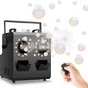 Fog Bubble Machine - 1500W Smoke Bubble Machine with 24 RGBW LED Lights, Remote, Timer,DMX Control for Halloween, Christmas, Weddings, Stage Parties Indoor & Outdoor (Big)
