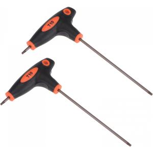 uxcell T10 Anti Tamper Proof Torx Key T-Handle Dual End Wrench, S2 Steel 2 Pcs