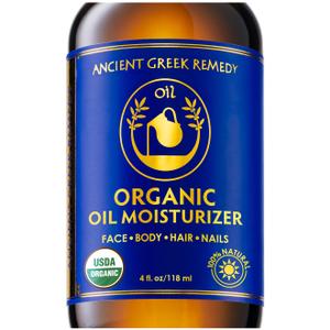 Ancient Greek Remedy Body Oil - Organic After Shower Face Oil & Body Moisturizer for Dry Skin - Almond, Jojoba, Olive, Lavender, Vitamin E Oils - Natural Clean Facial Skincare for Women & Men 4 oz (4 Fl Oz (Pack of 1))