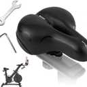 Bike Seat Cushion Compatible with Yesoul,Dual Shock Absorbing Ball Foam,Waterproof,Wide Bicycle Saddle,Red