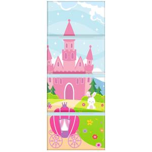 Shellwei Toddler Vinyl Nap Mat for Preschool Daycare 52 x 20 x 1'' Kids Sleeping Folding Rest Mat for Boys Girls Baby Classroom Home Travel(Castle)