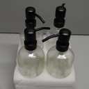 Suwimut 4 Pack Glass Soap Dispenser with Matte Black Stainless Steel Pump, 16 Oz Clear Boston Round Bottles Bathroom Kitchen Soap Dispenser for Essential Oil, Dish Soap, Hand Soap, Lotion Soap