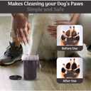 2 x Dog Paw Cleaner Cup - Plastic Paw Cleaner for Dogs w/Silicone Lid, Soft TPR Bristles & Removable Brush - Ideal Dog Paw Washer for Outdoor & Indoor Use - Easy-to-Use Paw Scrubber for Dogs, Black