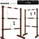 Swooc Games® - Premium Wooden Ladder Ball Game Set (Weather Resistant) - with 10+ Games & Carrying Case - Easy, No Tool Set Up - Premium Ladder Toss Outdoor Game - Backyard Ball Toss Games, Medium