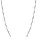 Fiusem Silver Tone Wheat Chain Necklace for Men, 2mm Mens Chain Necklaces, Stainless Steel Necklace Chains for Men and Women, Men Necklace 18 Inch