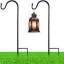 2 Pcs 15 Inch Shepherds Hook for Outdoor Adjustable Bird Feeder Pole Metal Steel Shepard Hooks for Hummingbird Stand Feeder Pole for Garden Plant, Lantern, Hanging Wedding Decor