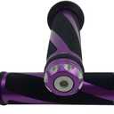 Universal Motorcycle Rubber Gel Handlebar Hand Grips for 7/8" Bar End Handle Bars Sports Bikes (Purple)