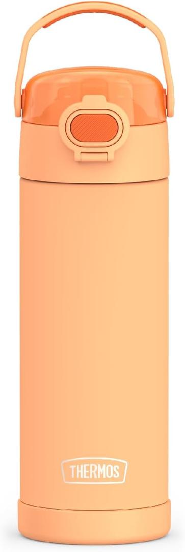 THERMOS FUNTAINER 16 Ounce Stainless Steel Vacuum Insulated Bottle with Wide Spout Lid, Orange